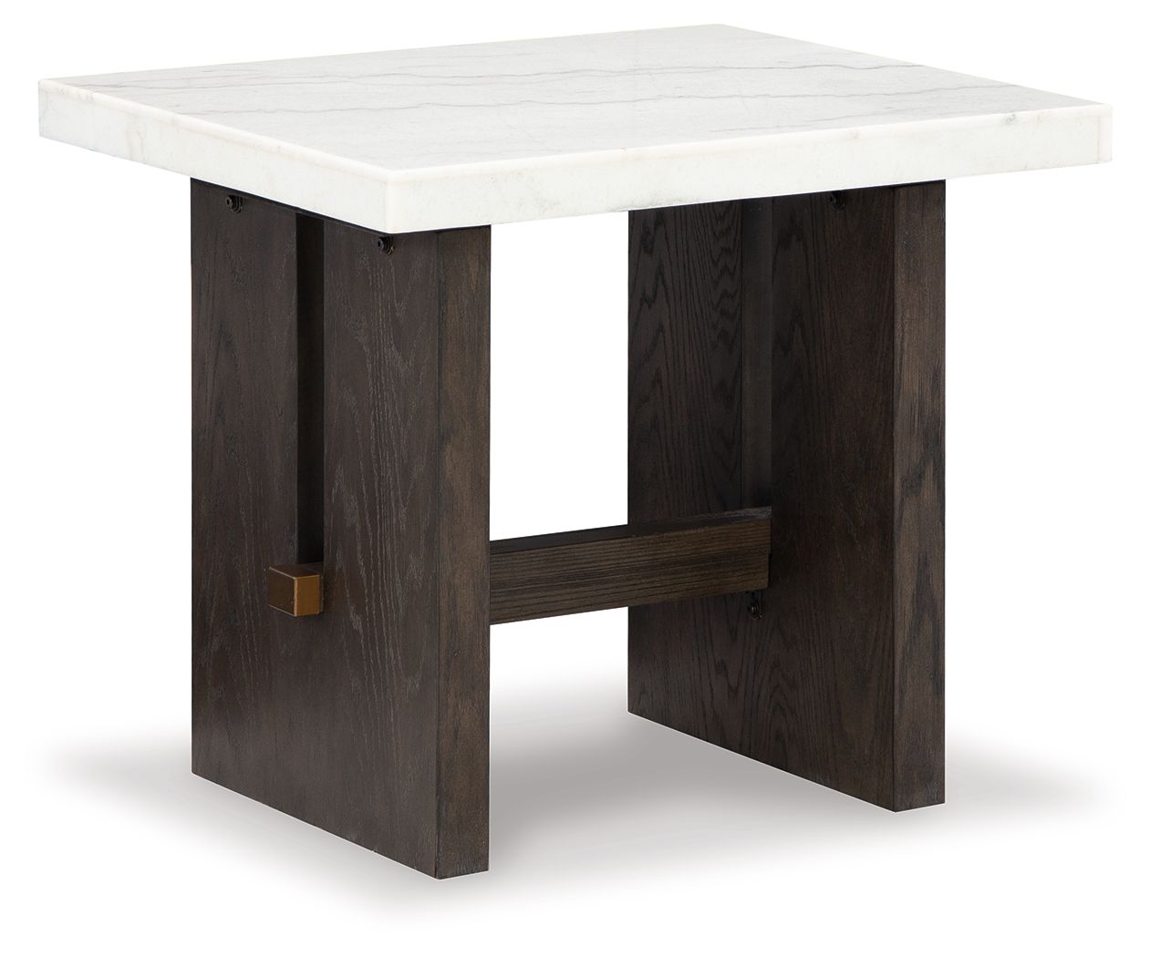 Burkhaus White / Dark Brown Rectangular End Table