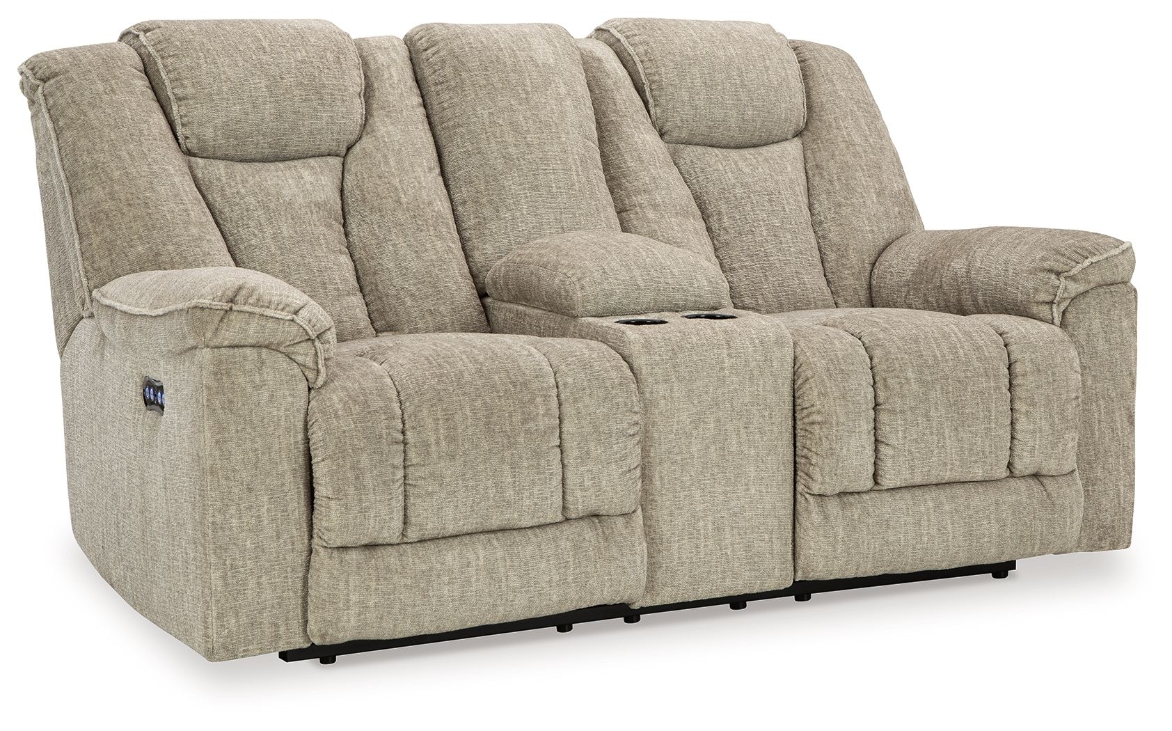 Hindmarsh Stone Power Reclining Loveseat With Console/ Adj Hdrst