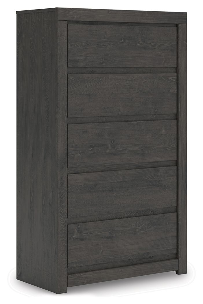 Parlayon Charcoal Five Drawer Chest