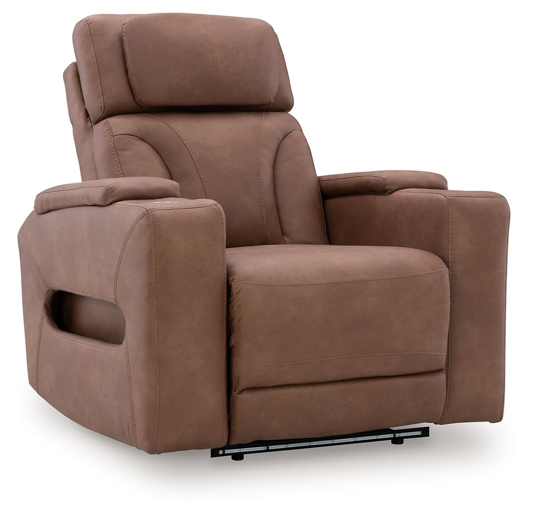 Point Clear Caramel Power Recliner / Adj Headrest