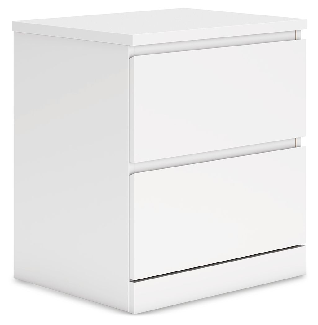 Onita White Two Drawer Night Stand