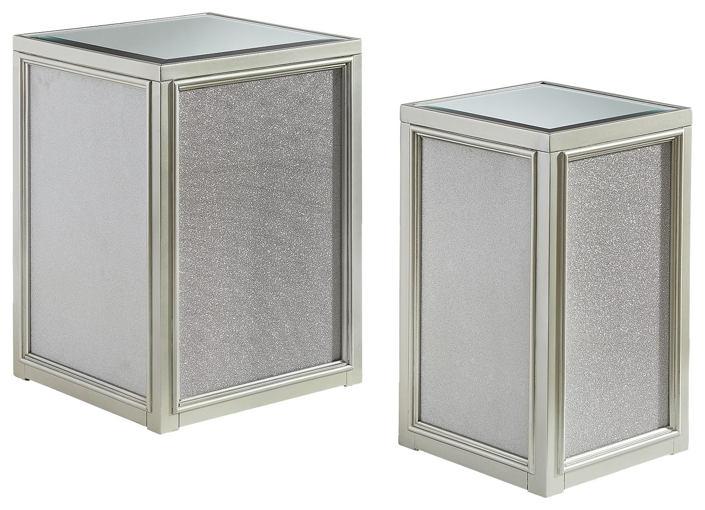 Traleena Silver Finish Nesting End Tables
