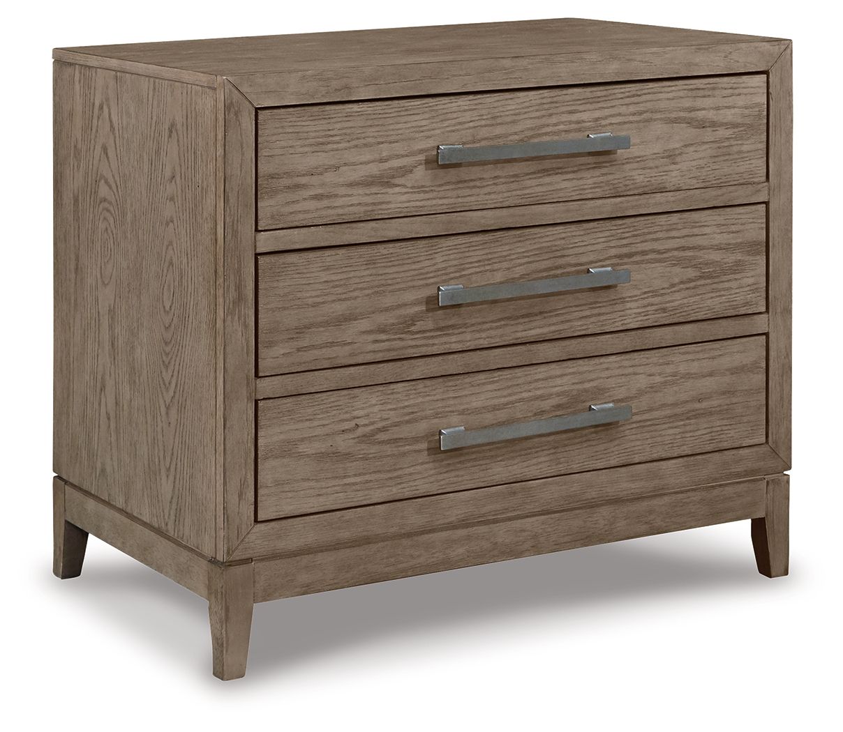 Chrestner Gray Three Drawer Nightstand