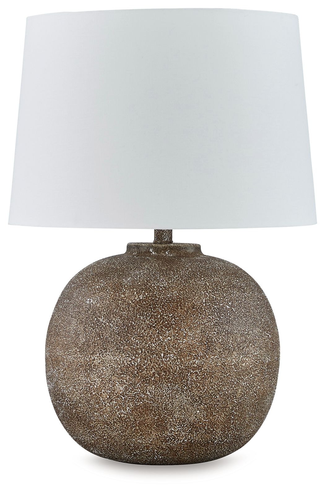 Neavesboro Antique Brown / White Metal Table Lamp