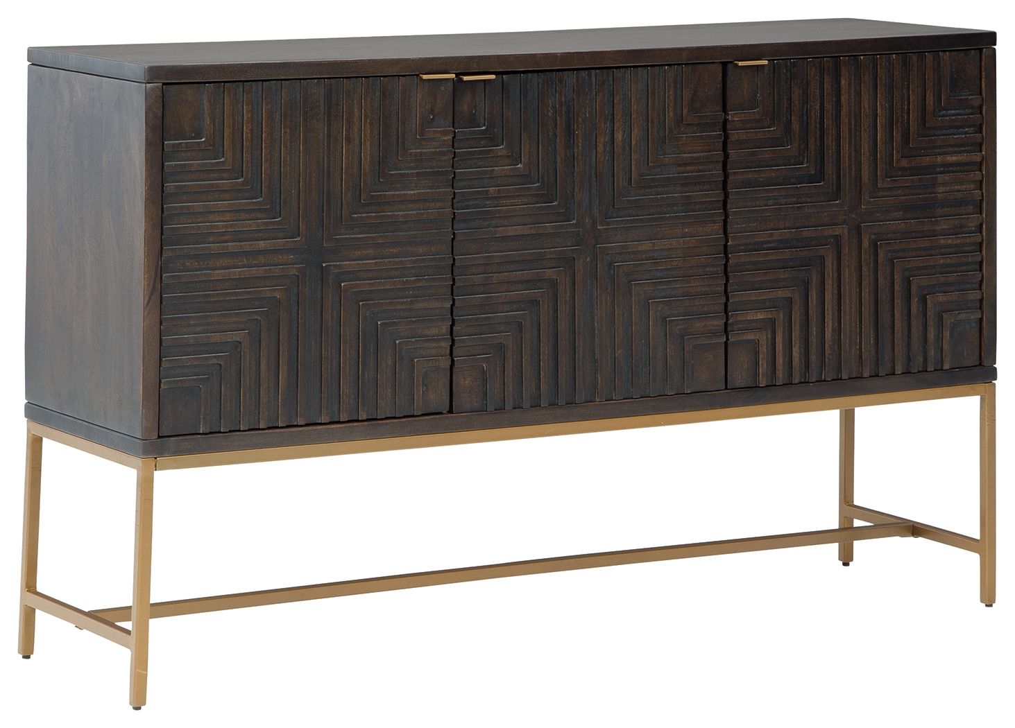 Elinmore Brown / Gold Finish Accent Cabinet