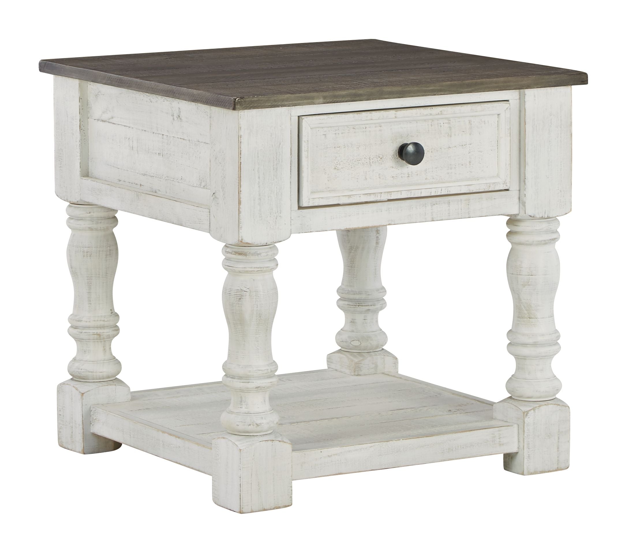 Havalance White / Gray Square End Table