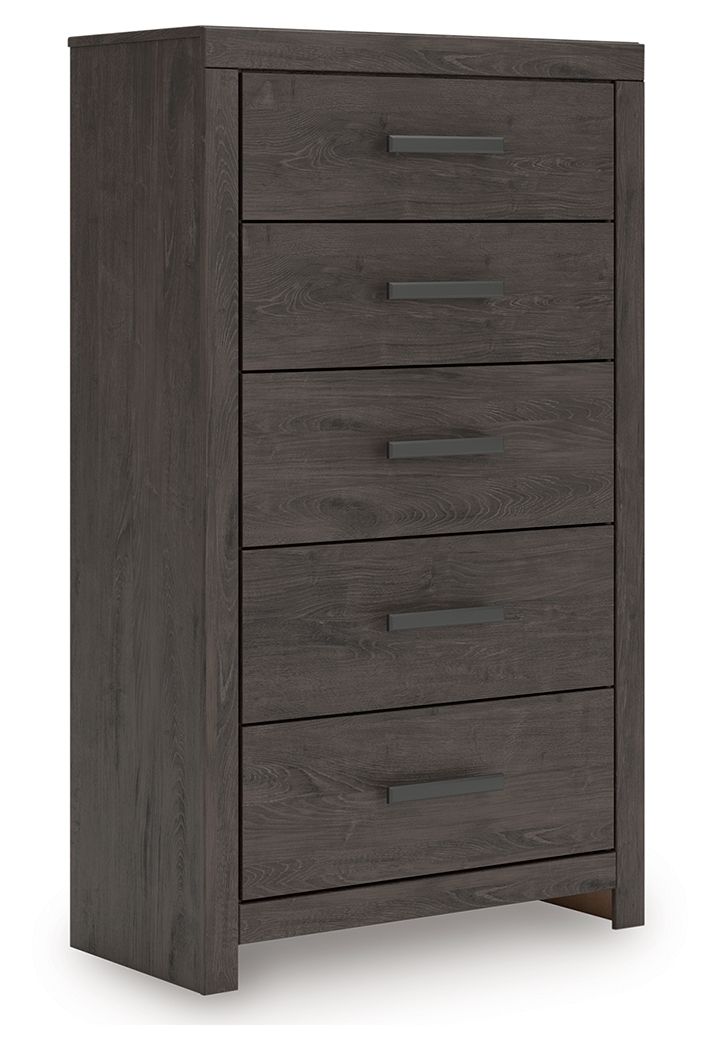 Prendonea Charcoal Five Drawer Chest