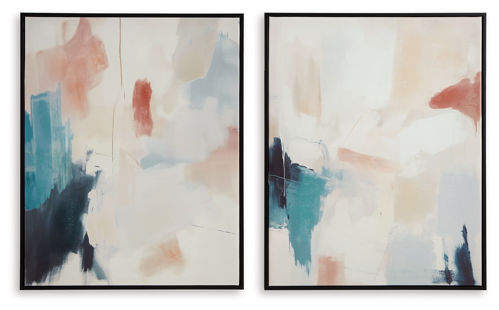 Caldish Blue / White / Pink Wall Art Set