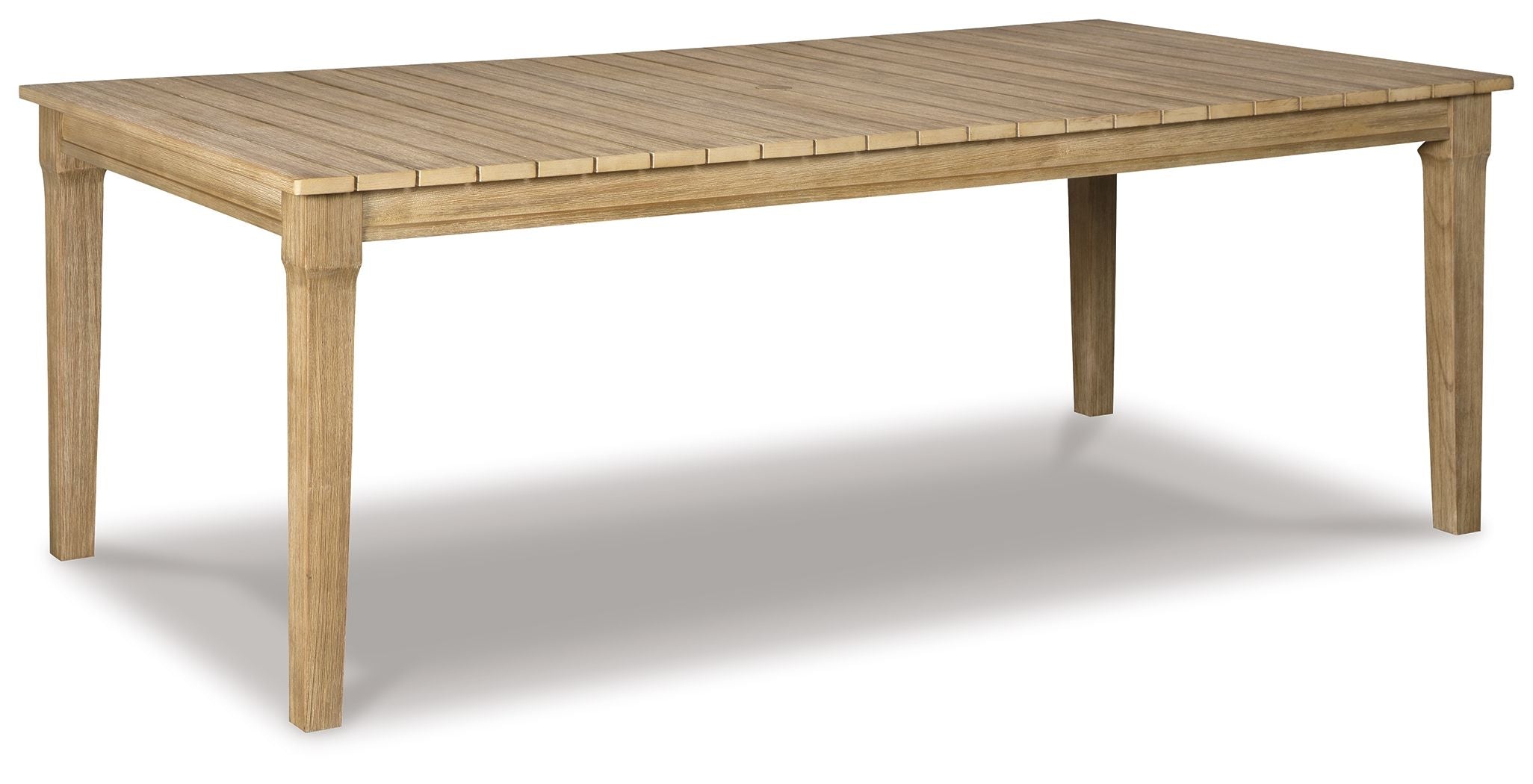 Clare Beige RECT Dining Table w/Umb OPT