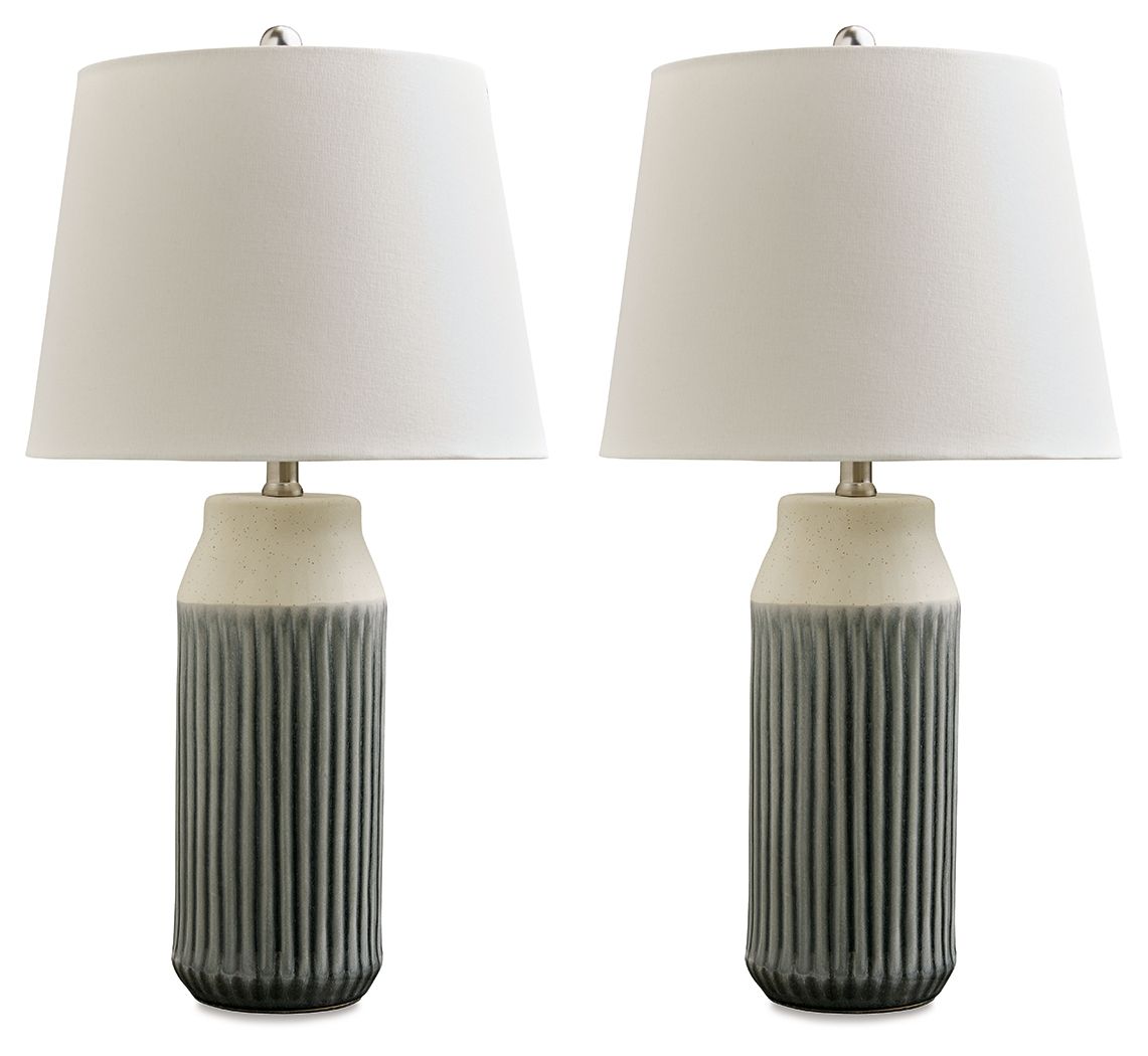 Afener Blue / Beige Ceramic Table Lamp