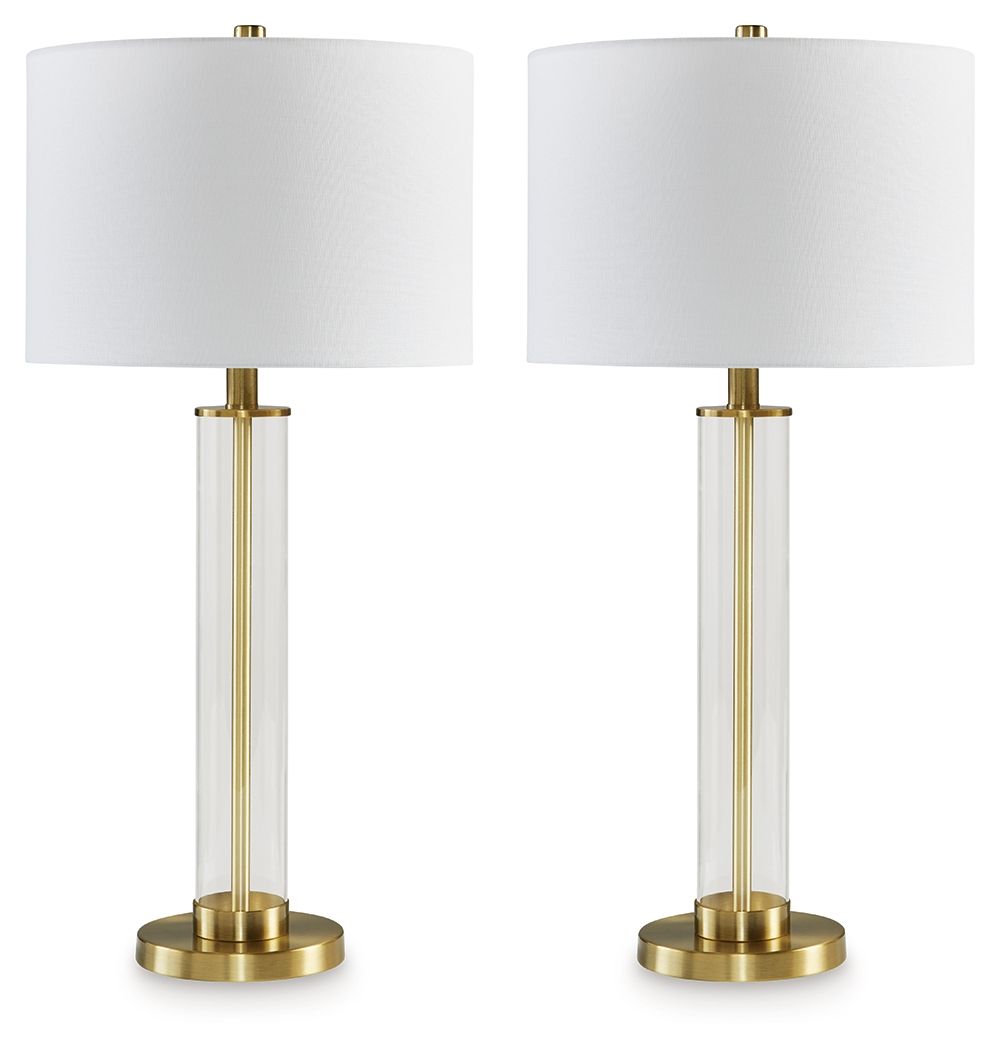 Orenman Clear / Brass Finish Glass Table Lamp
