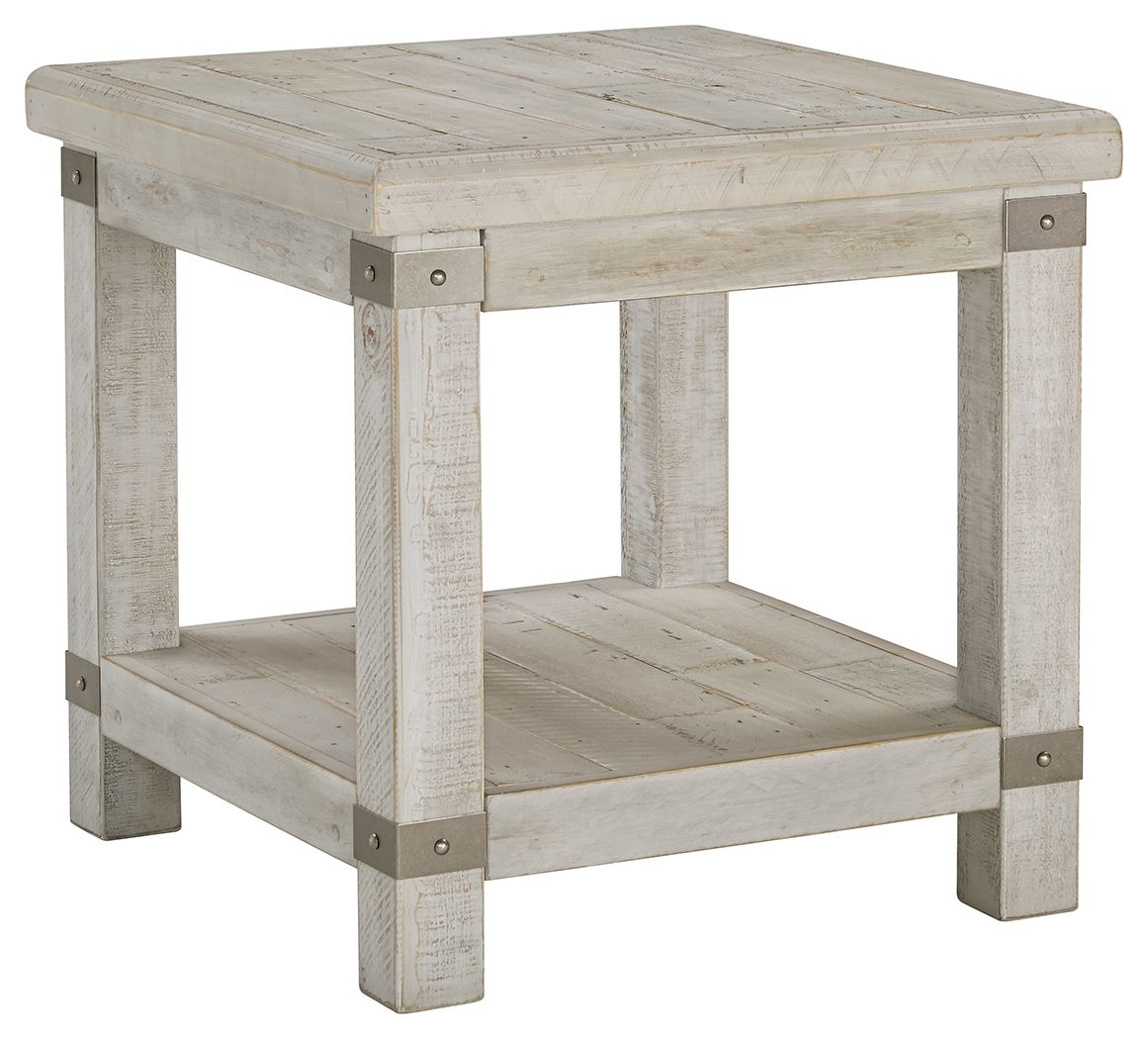 Carynhurst White Wash Gray Rectangular End Table
