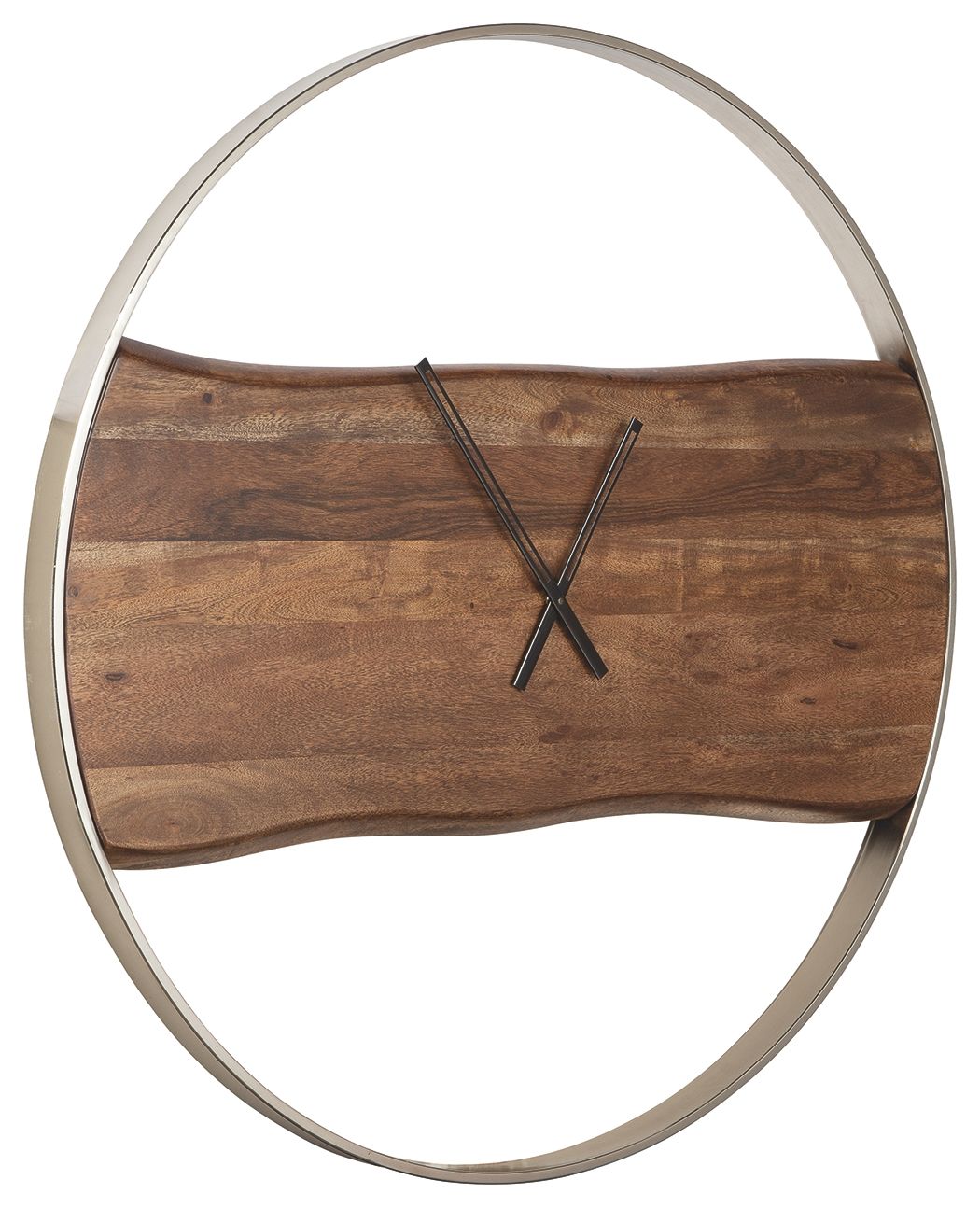 Panchali Brown / Silver Finish Wall Clock