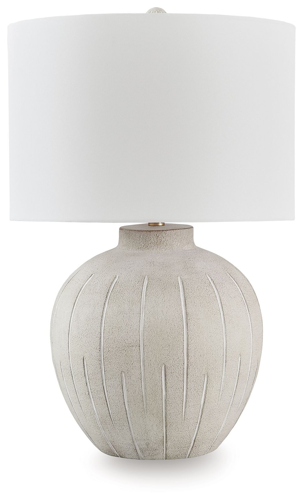 Calbert Warm Gray Poly Table Lamp
