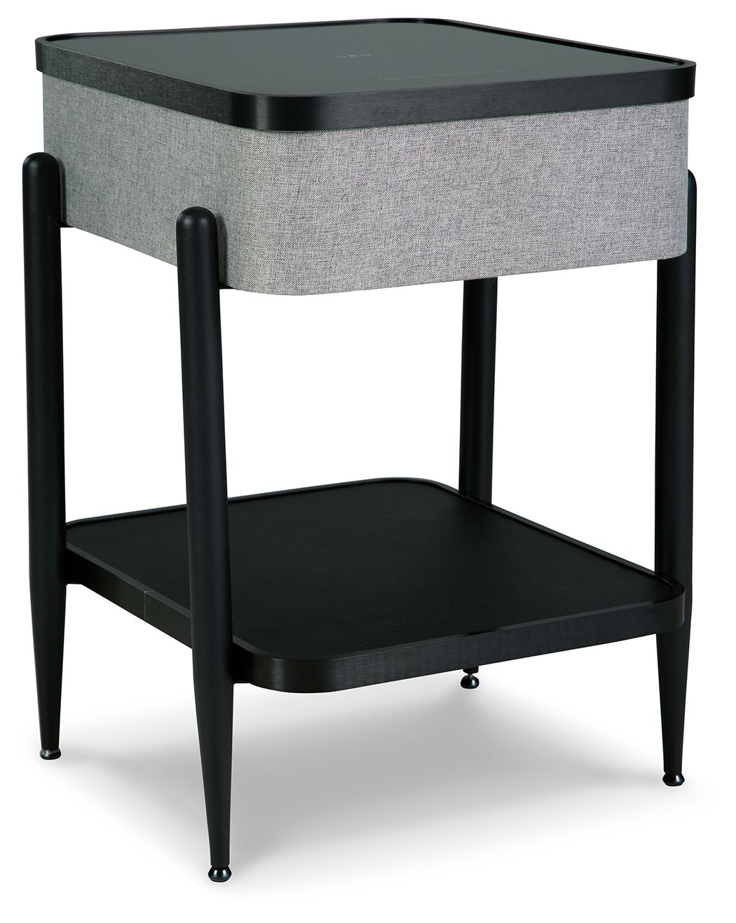 Jorvalee Gray / Black Accent Table With Speaker
