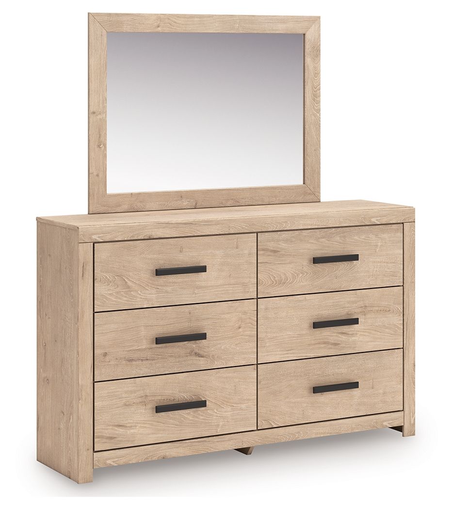 Sanginlane Tan Dresser and Mirror