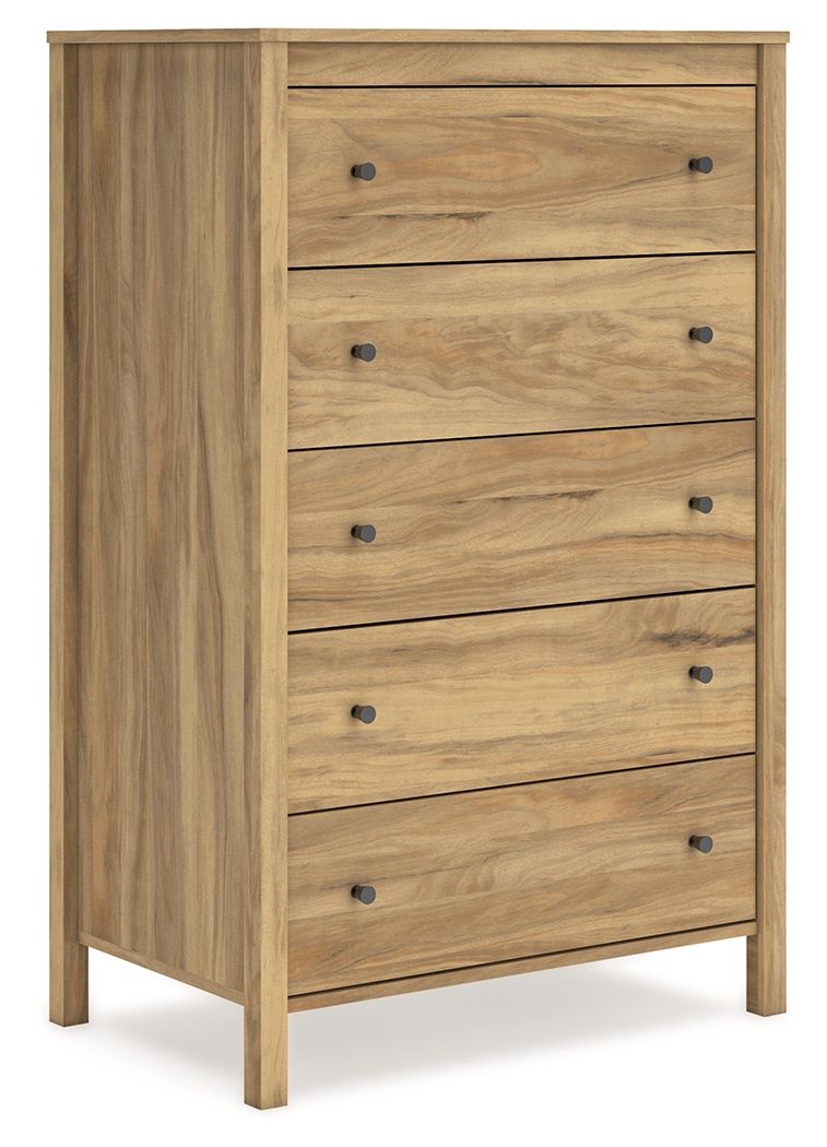 Bermacy Light Brown Five Drawer Chest