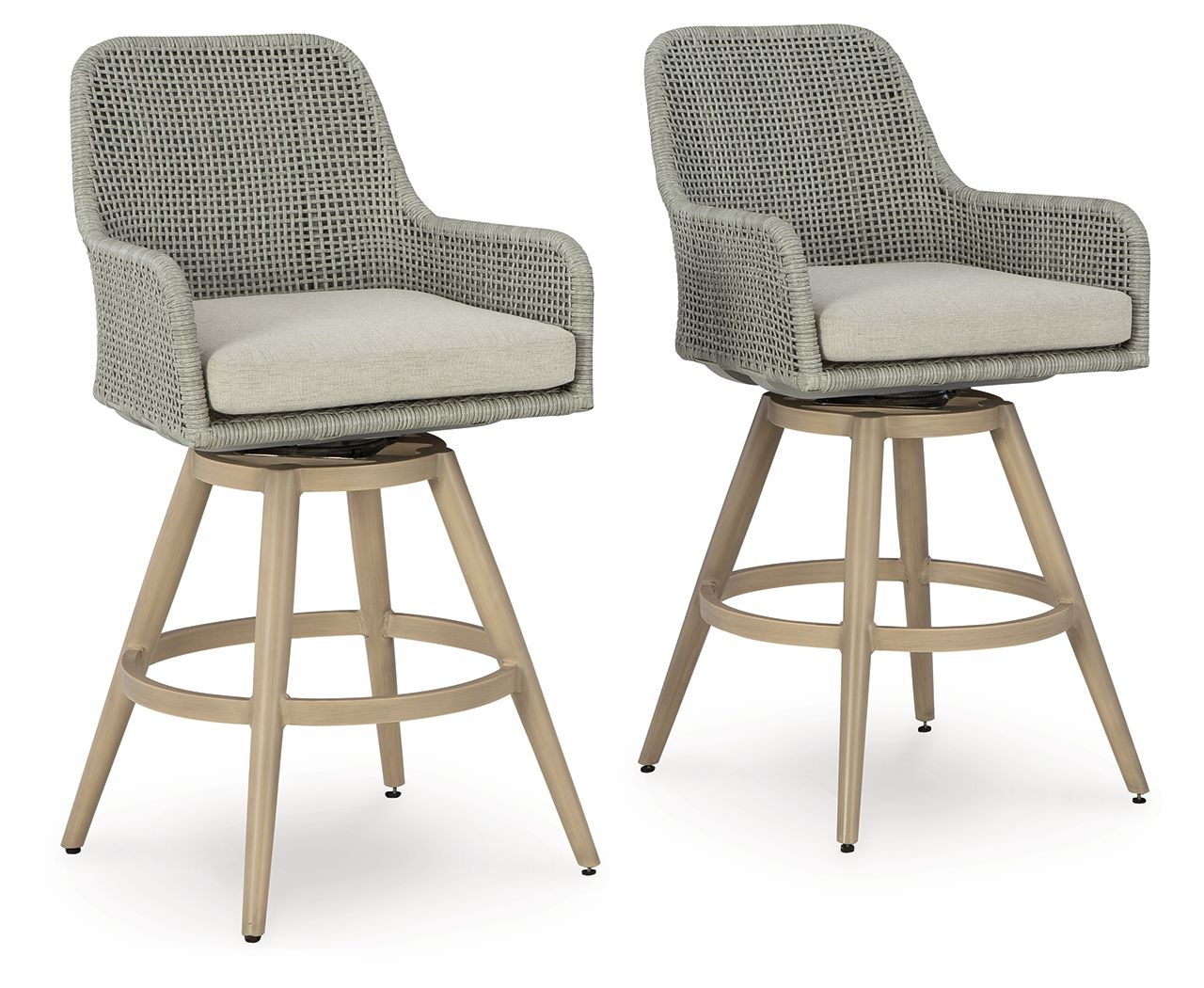 Seton Creek Beige / Gray Barstool With Cushion