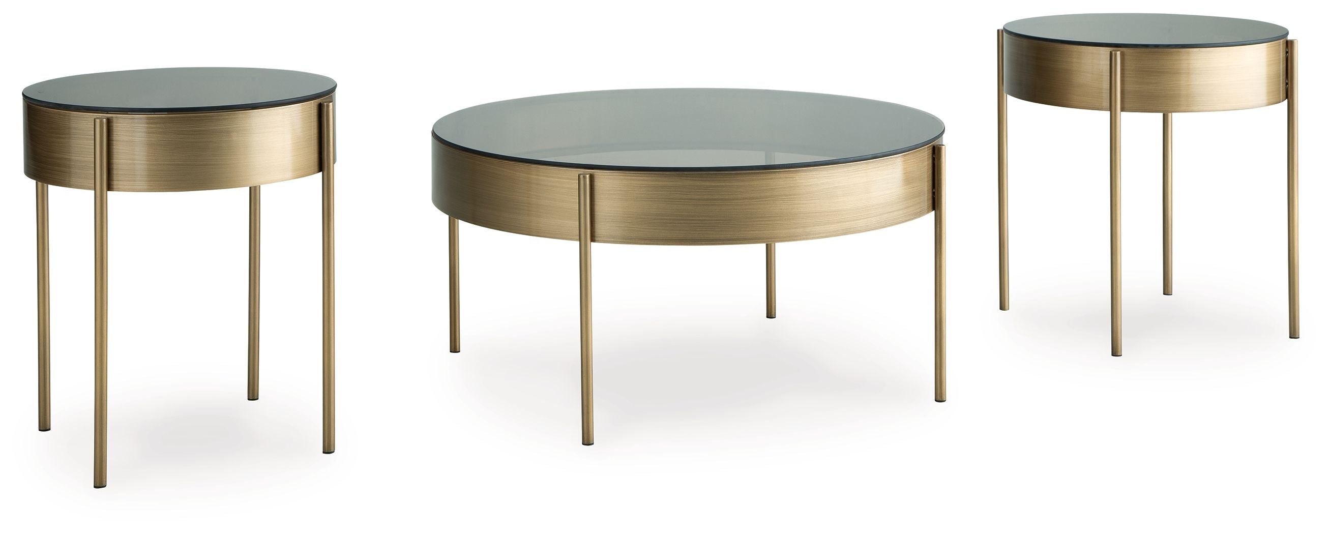 Jettaya Brushed Brass Occasional Table Set