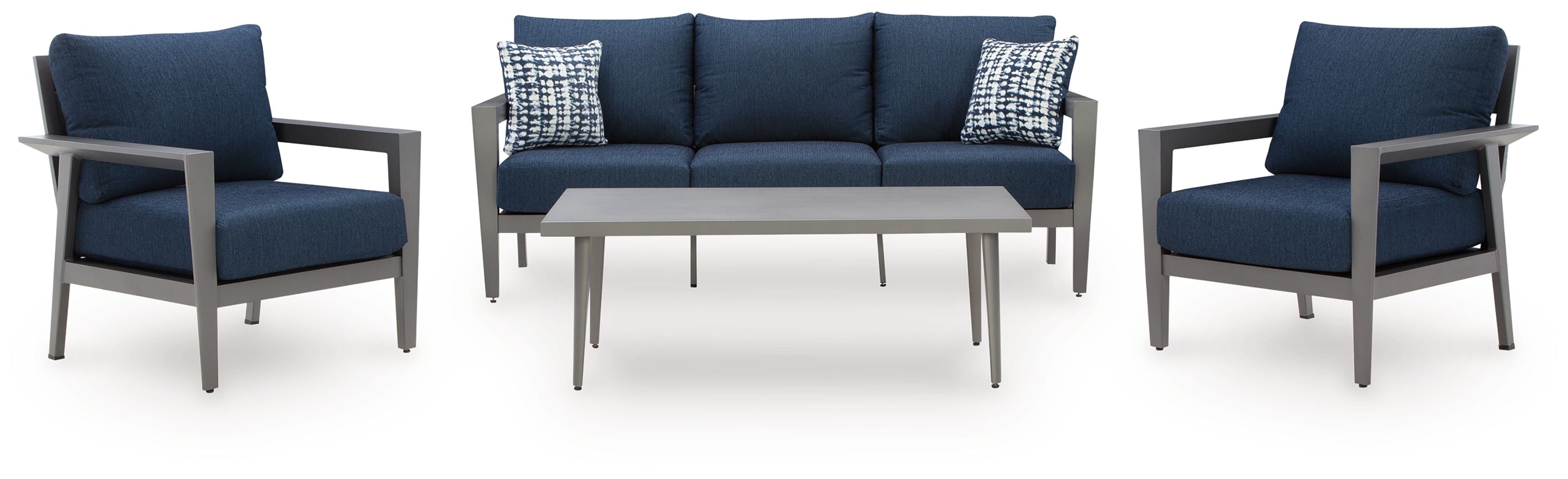 Gali Gray / Blue Sofa / Chairs / Table Set