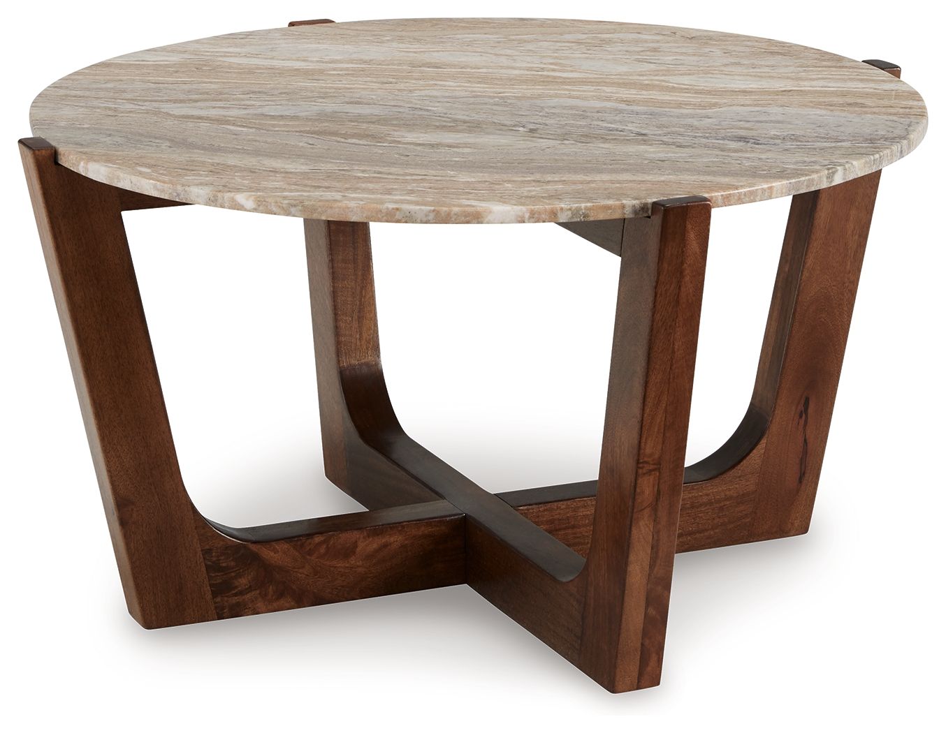 Tanidore Warm Brown Round Cocktail Table