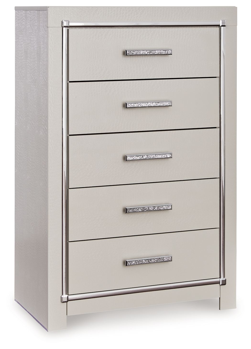 Zyniden Silver Five Drawer Chest