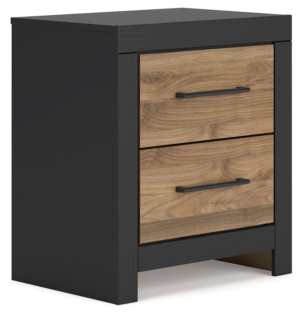 Vertani Black / Honey Brown Two Drawer Night Stand