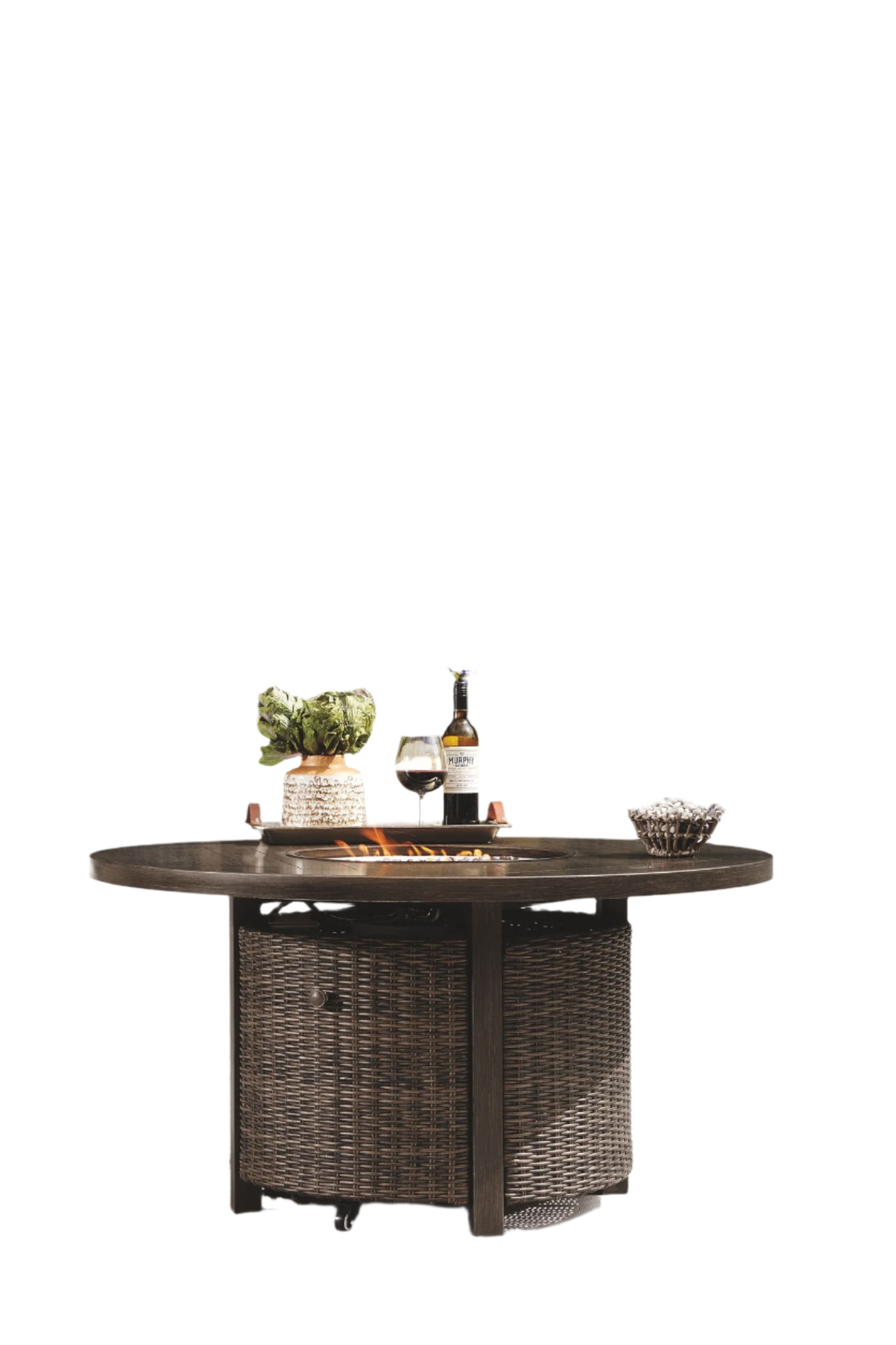 Paradise Trail Medium Brown Round Fire Pit Table